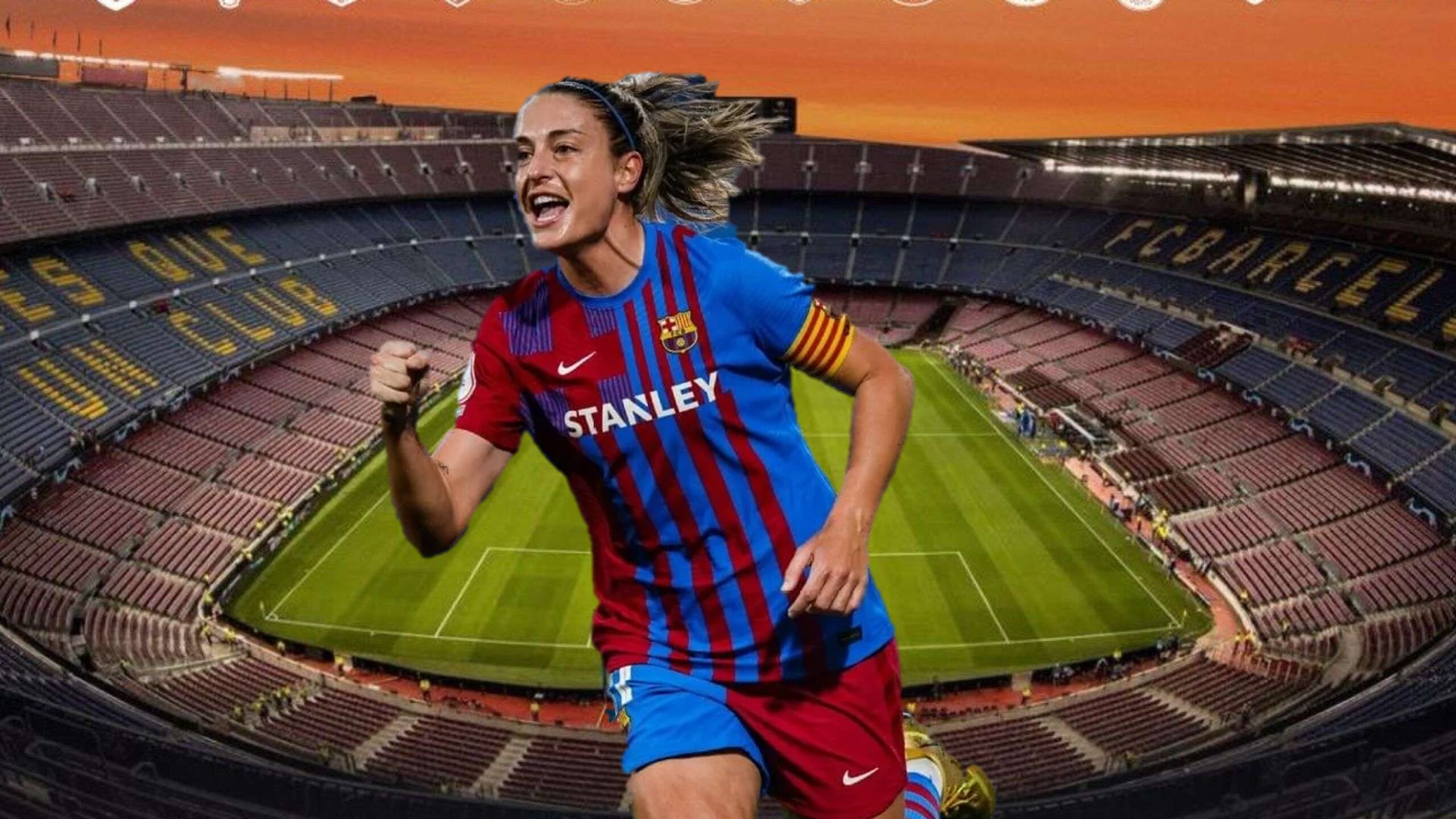 アレクシア・プテリャスがFCバルセロナのゴールを祝っています。