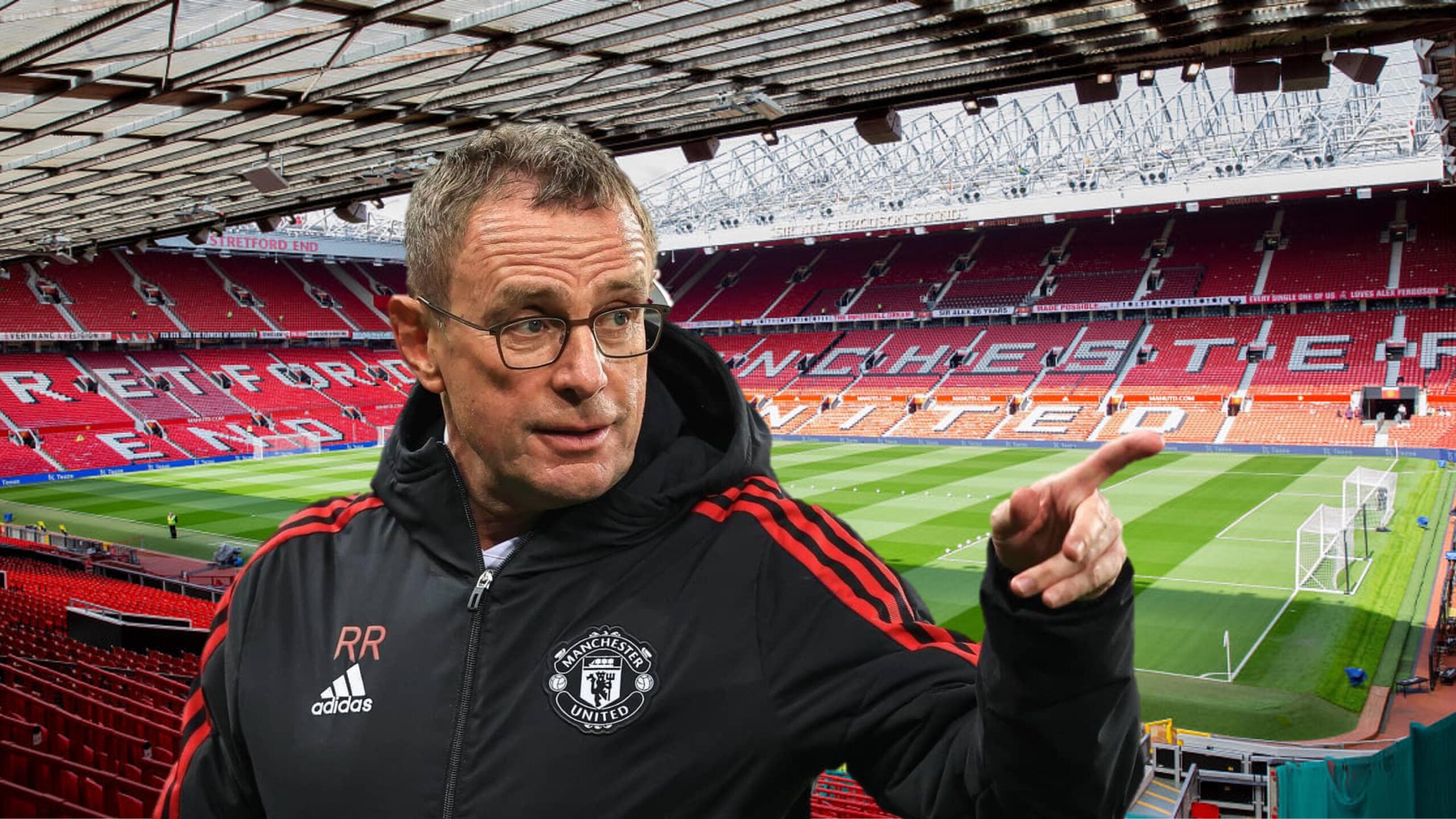 ラルフ・ラングニックがマンチェスター・ユナイテッドをコーチしています。